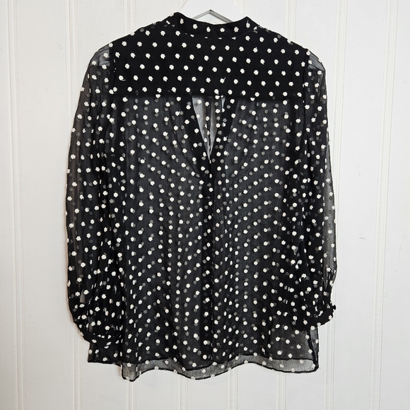 Alice + Olivia Black and White Polka Dot Blouse - Picture 9 of 16